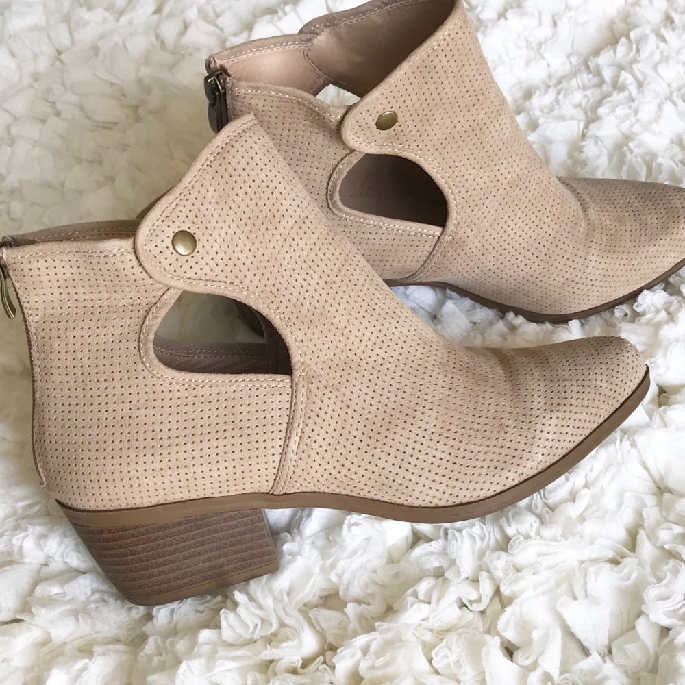 SALE! Perforated Ankle Booties with Cutout Detail! - Picture 2 of 6